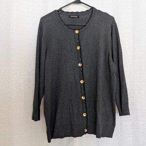 4/$20 Cable & Gauge Button Down Grey Cardigan Academia Poetcore Coastal Grandma